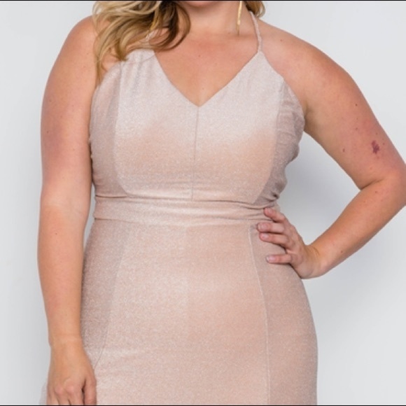 Party! Nude Shimmer Maxi Dress -Last one! - Picture 3 of 7